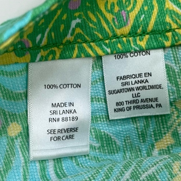 Lilly Pulitzer • Deenie Sun Dance White Green Patterned Shorts - Picture 7 of 7